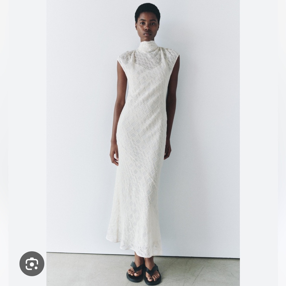 Zara NWT ZW Collection long embroidered dress 4437/247